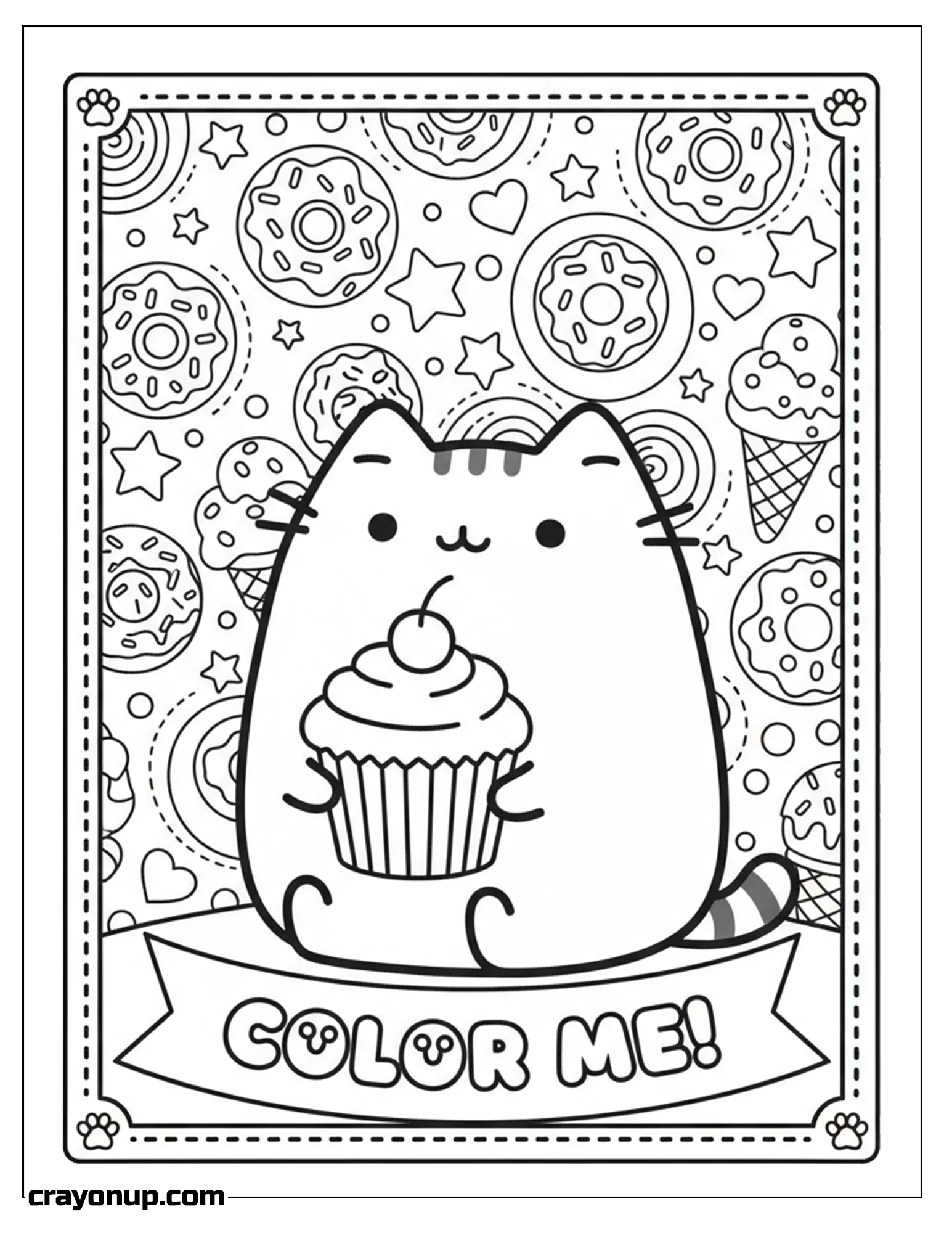 Coloring Page of Pusheen Cute Coloring Page Printable