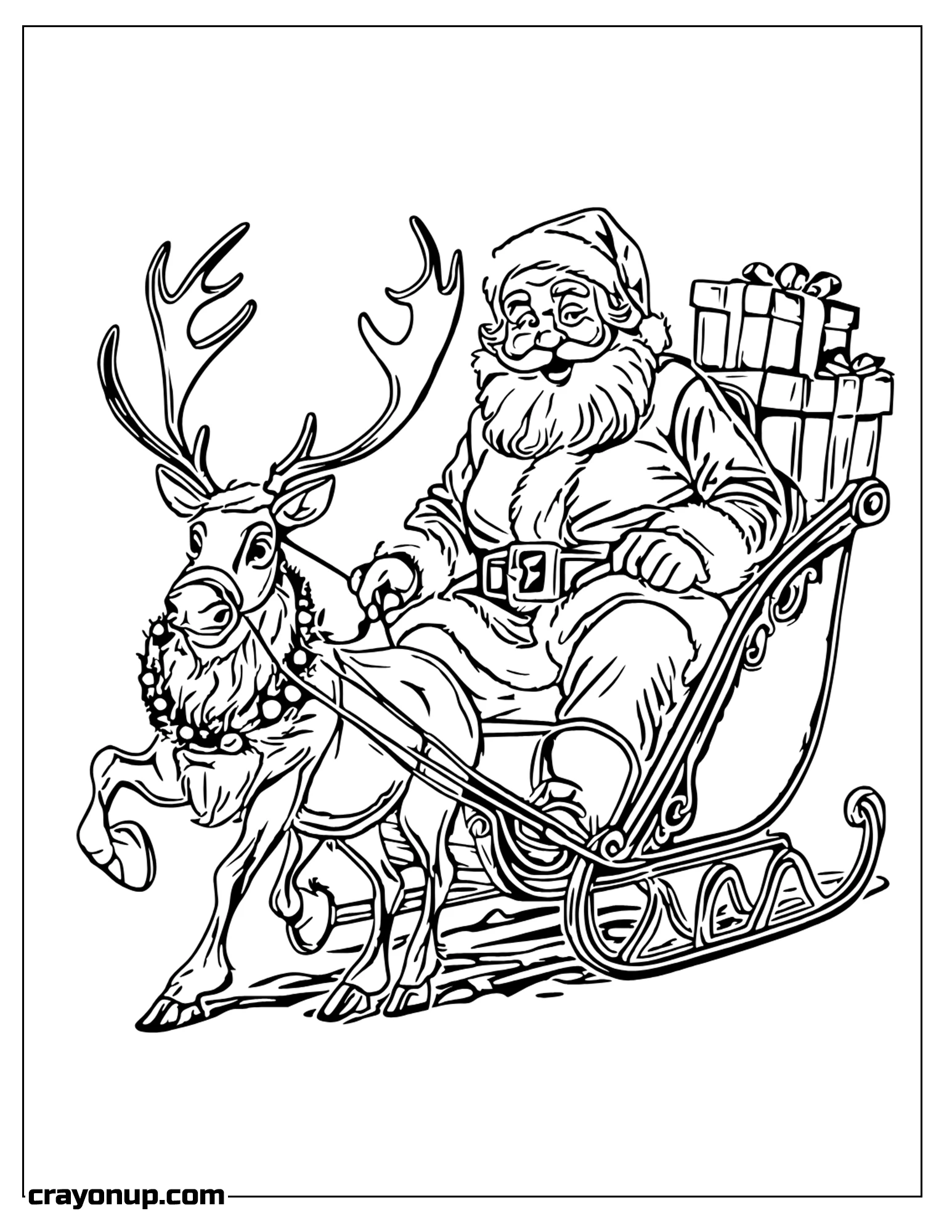 omyy Coloring Page of Santa Claus's reindeer