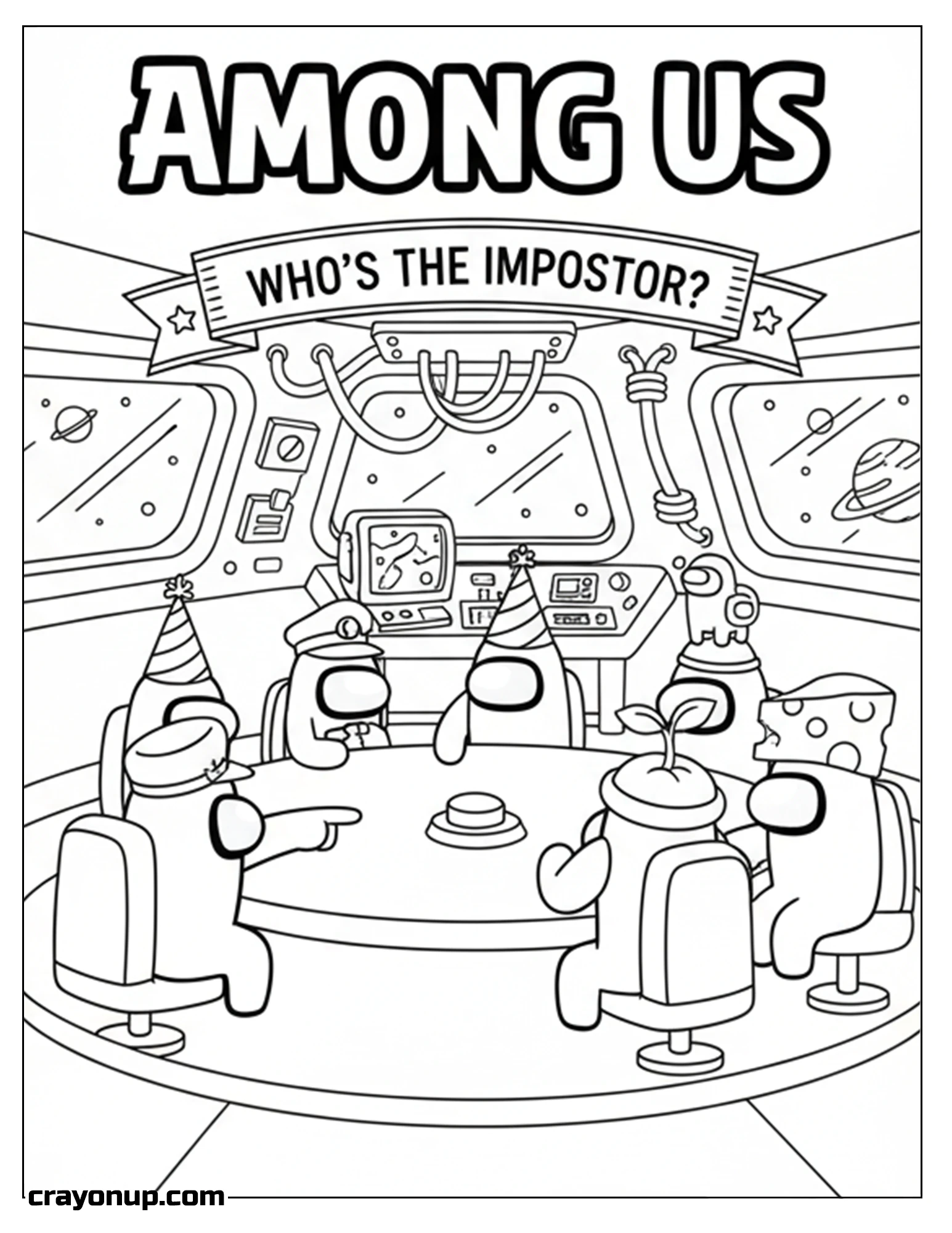 Coloring Page of Simple Among Us Coloring Sheet Printable