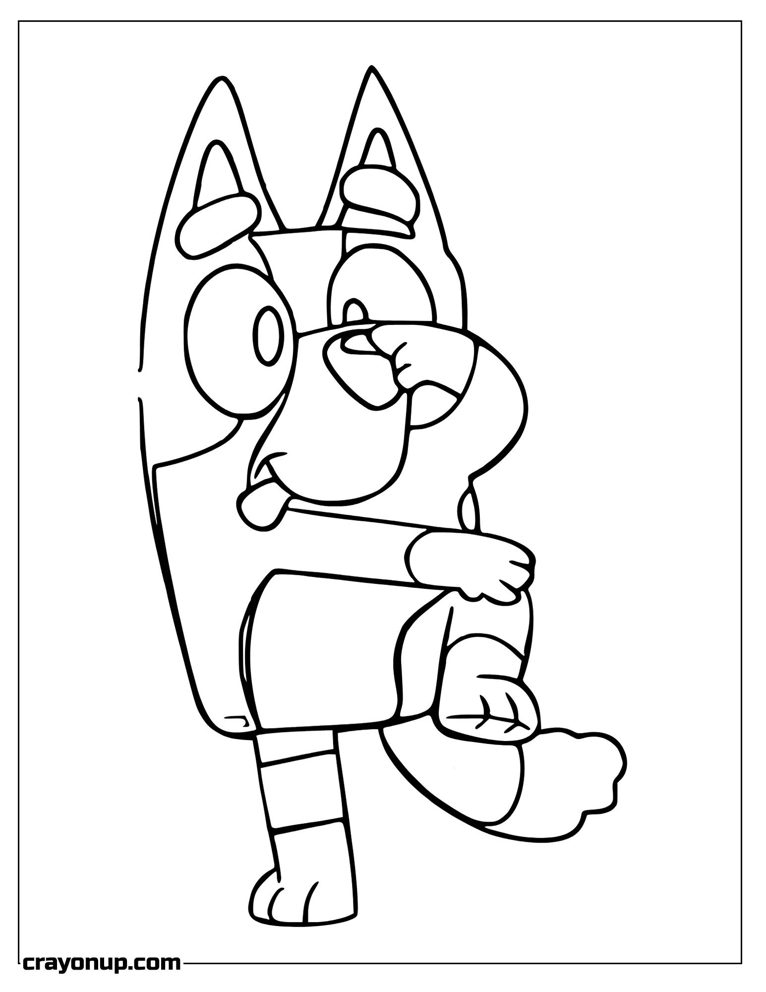 Coloring Page of Simple Bluey Coloring Sheet Printable