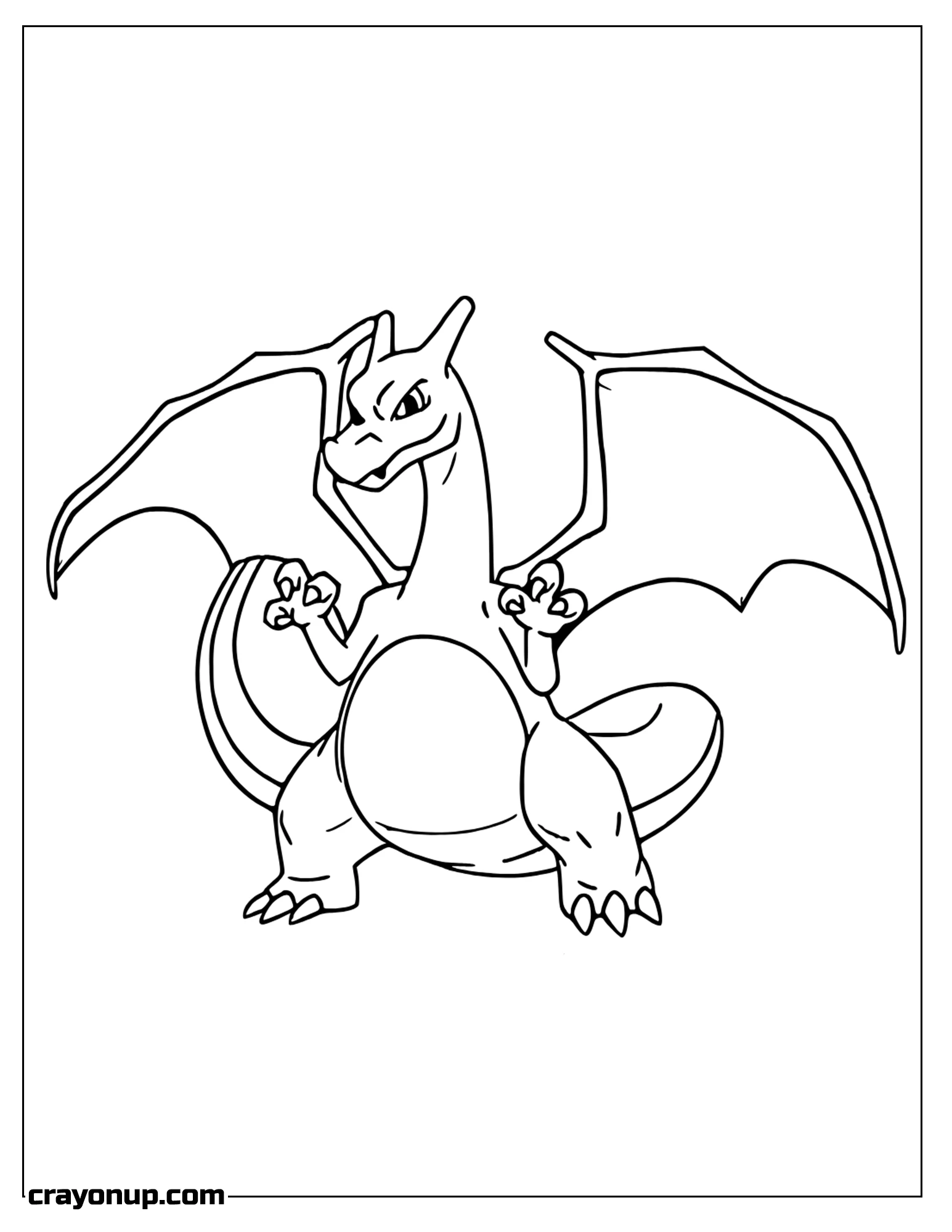 Coloring Page of Simple Charizard Coloring Sheet Printable