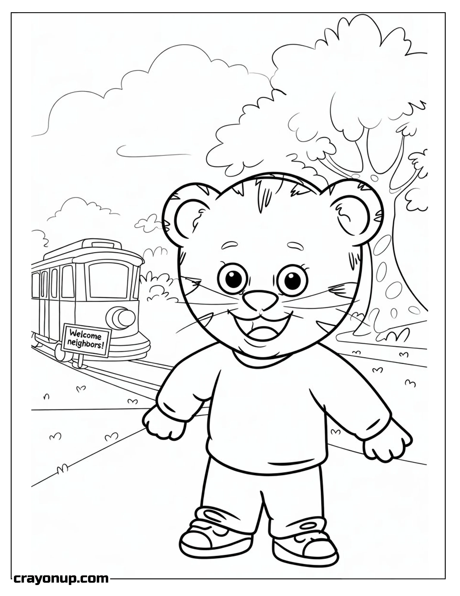 Coloring Page of Simple Daniel Tiger Coloring Sheet Printable