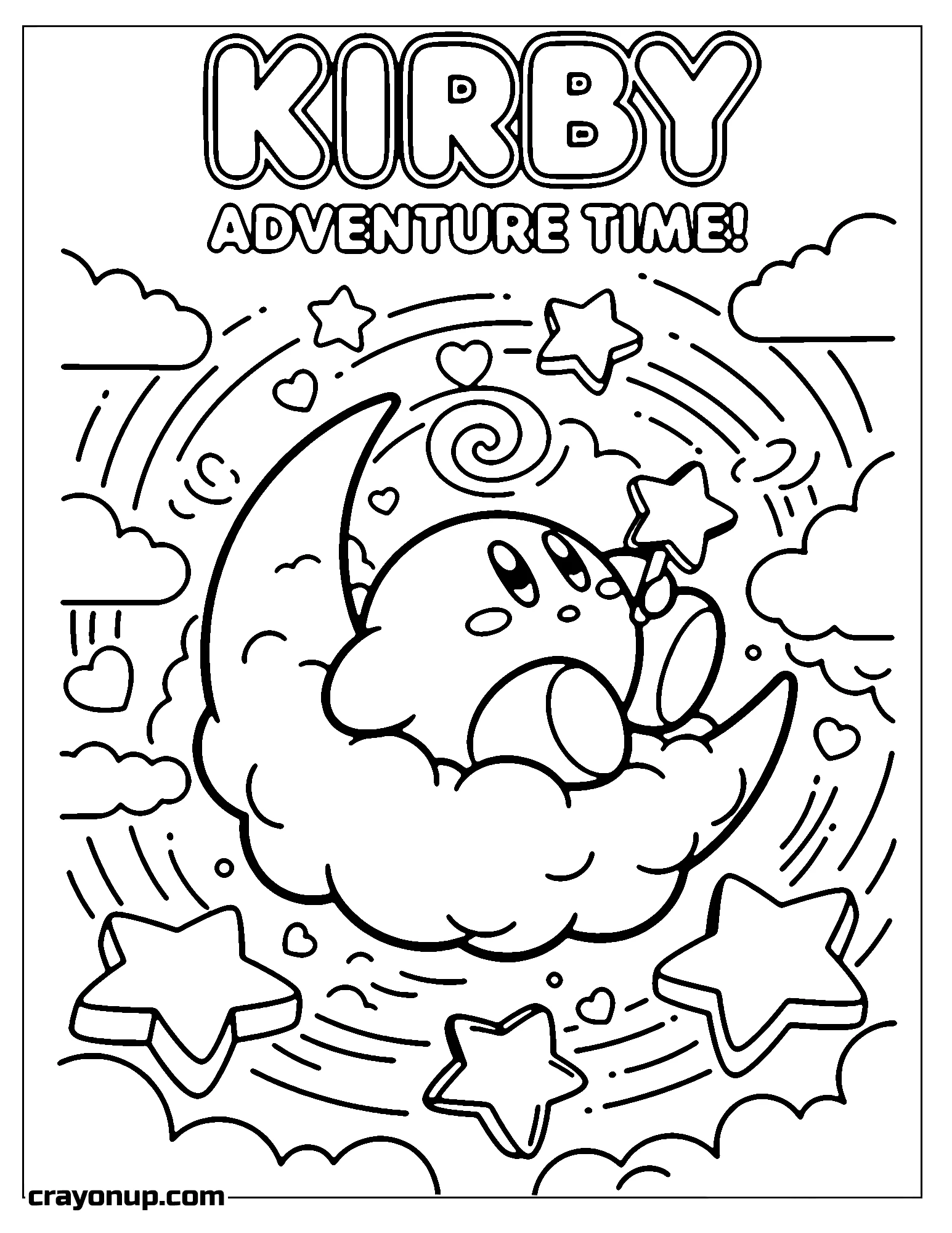 Coloring Page of Simple Kirby Coloring Sheet Printable