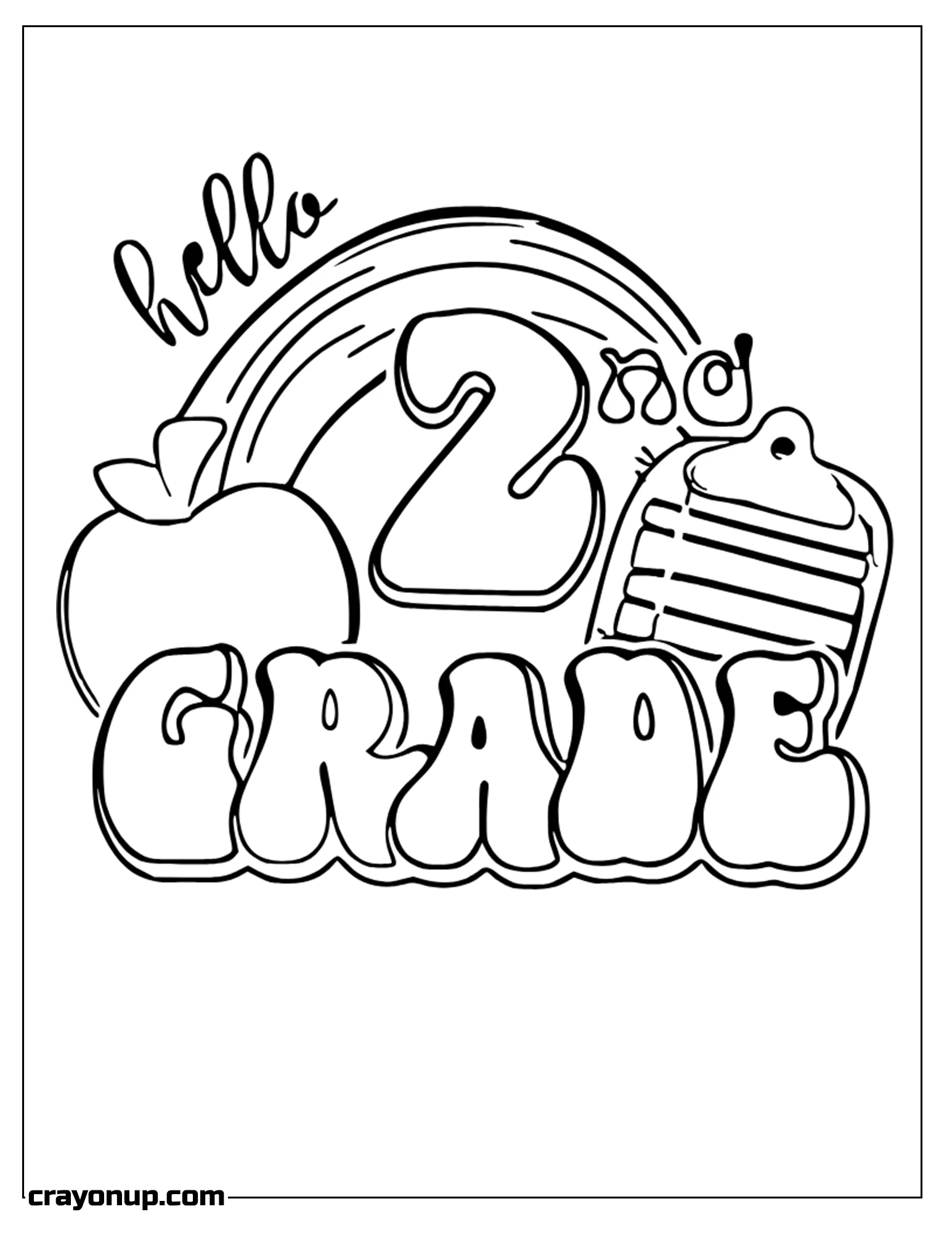 omyy Coloring Page of Simple Outline Welcome to Second Grade to Color