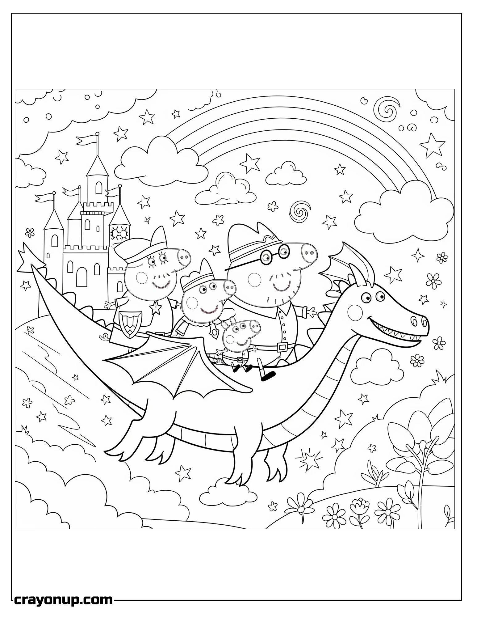 Coloring Page of Simple Peppa Pig Coloring Sheet Printable