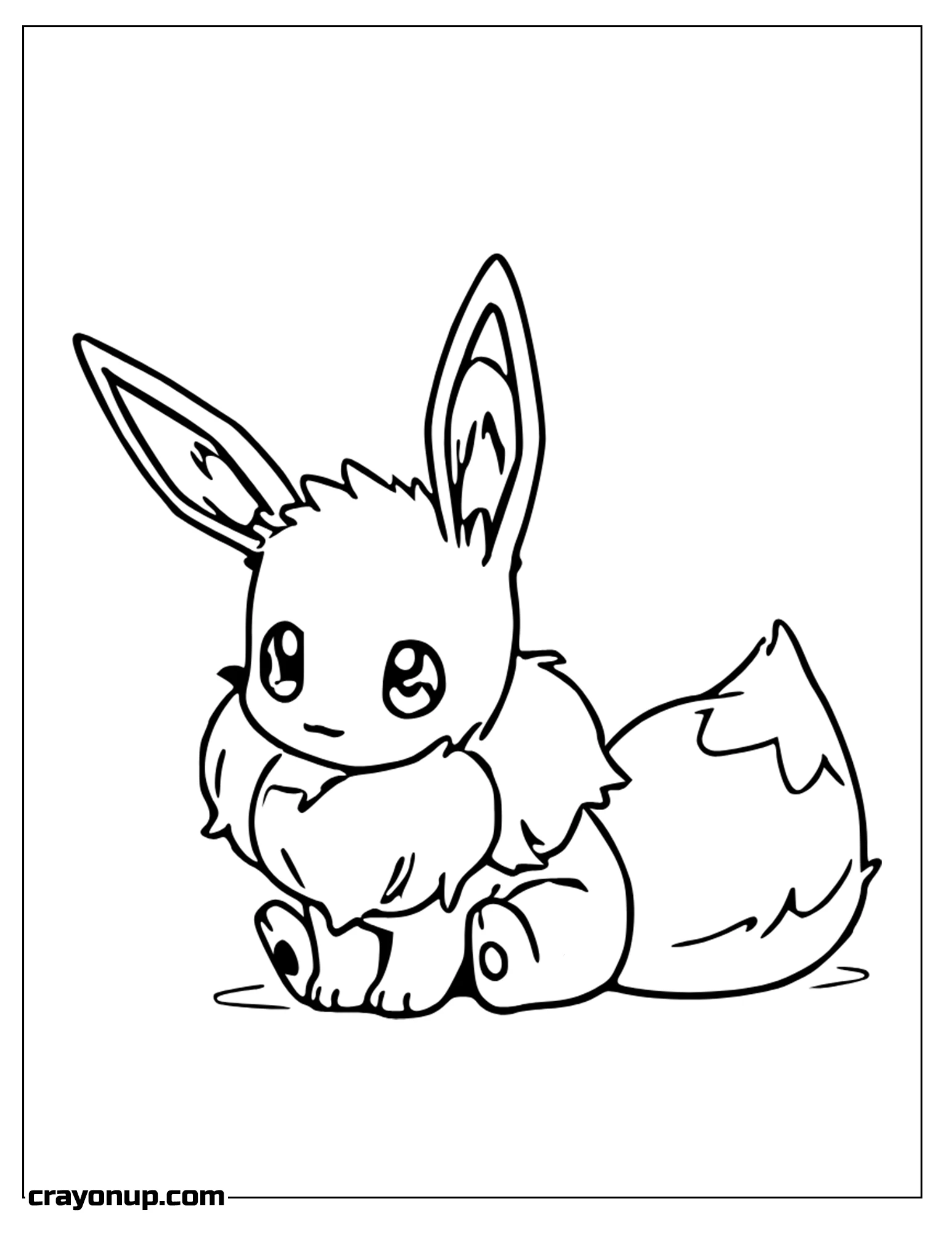 Coloring Page of Simple Printable PDF Coloring Page of Eevee Pokemon Character To Color