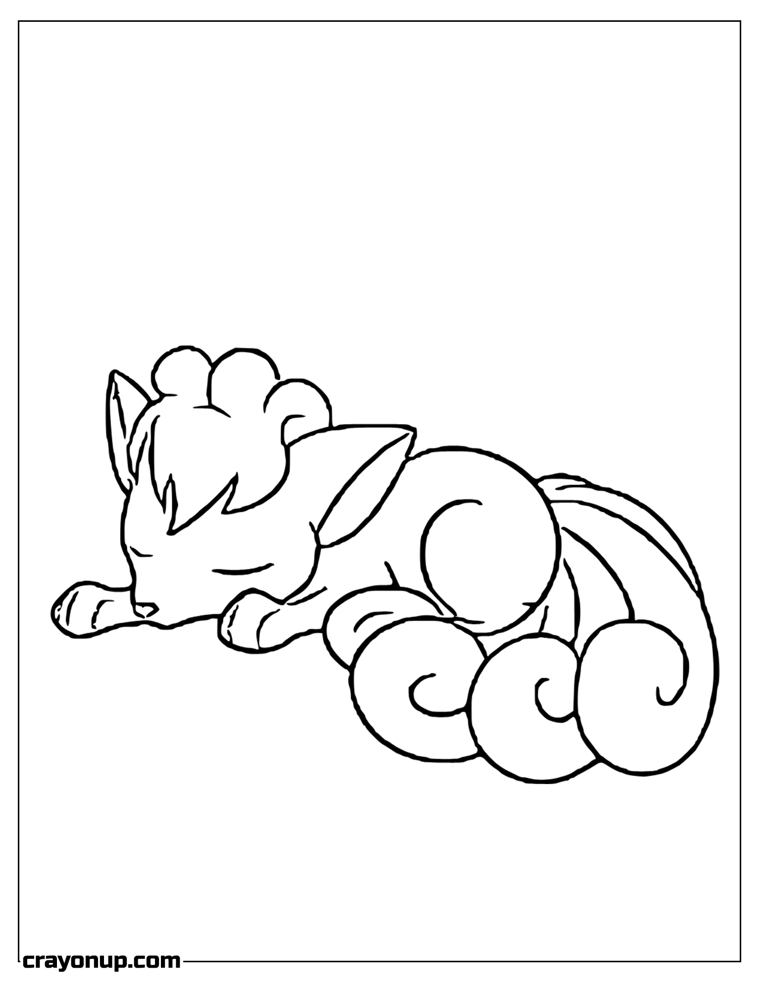 Coloring Page of Simple Vulpix Coloring Sheet Printable