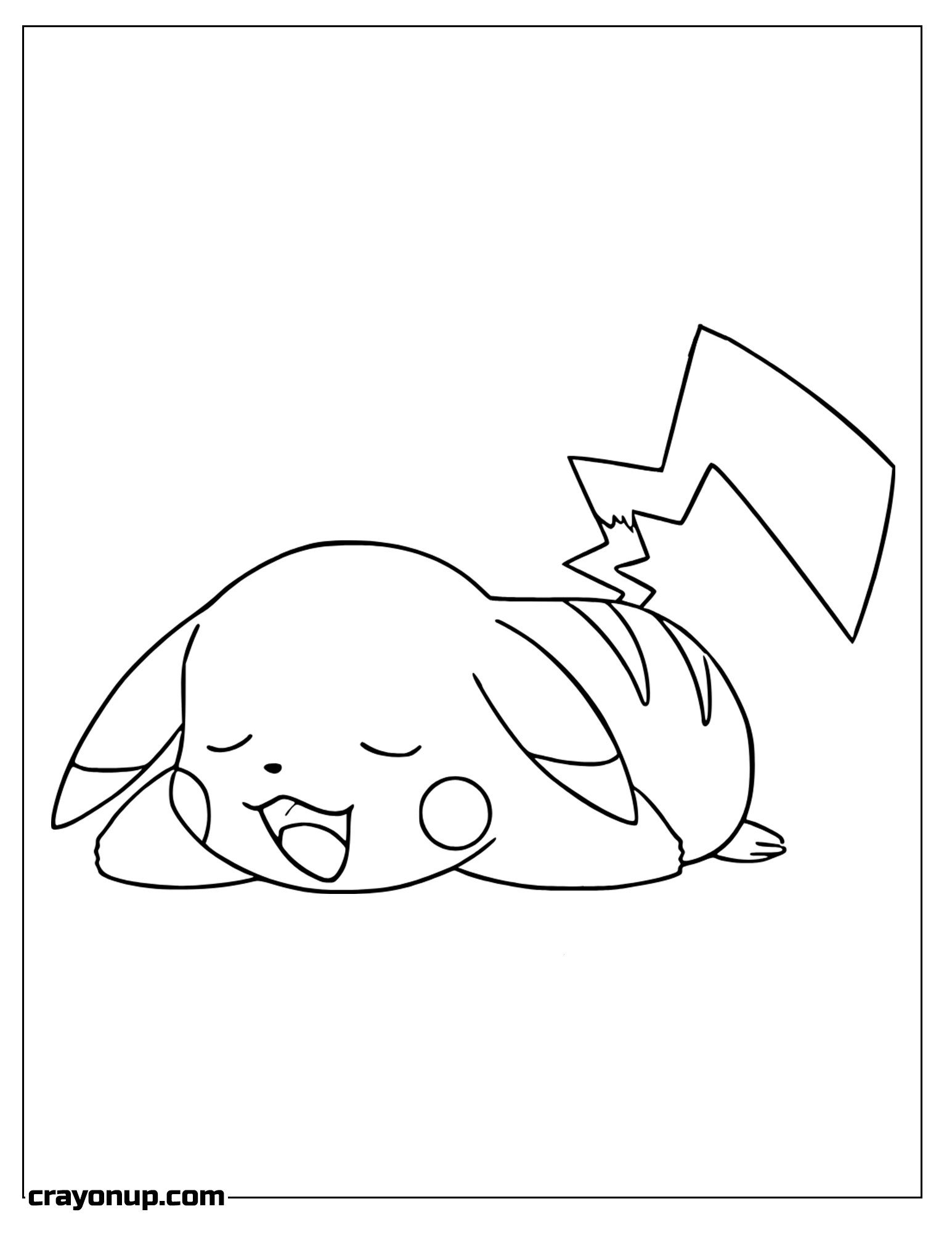Coloring Page of Sleepy Pikachu Coloring Sheet