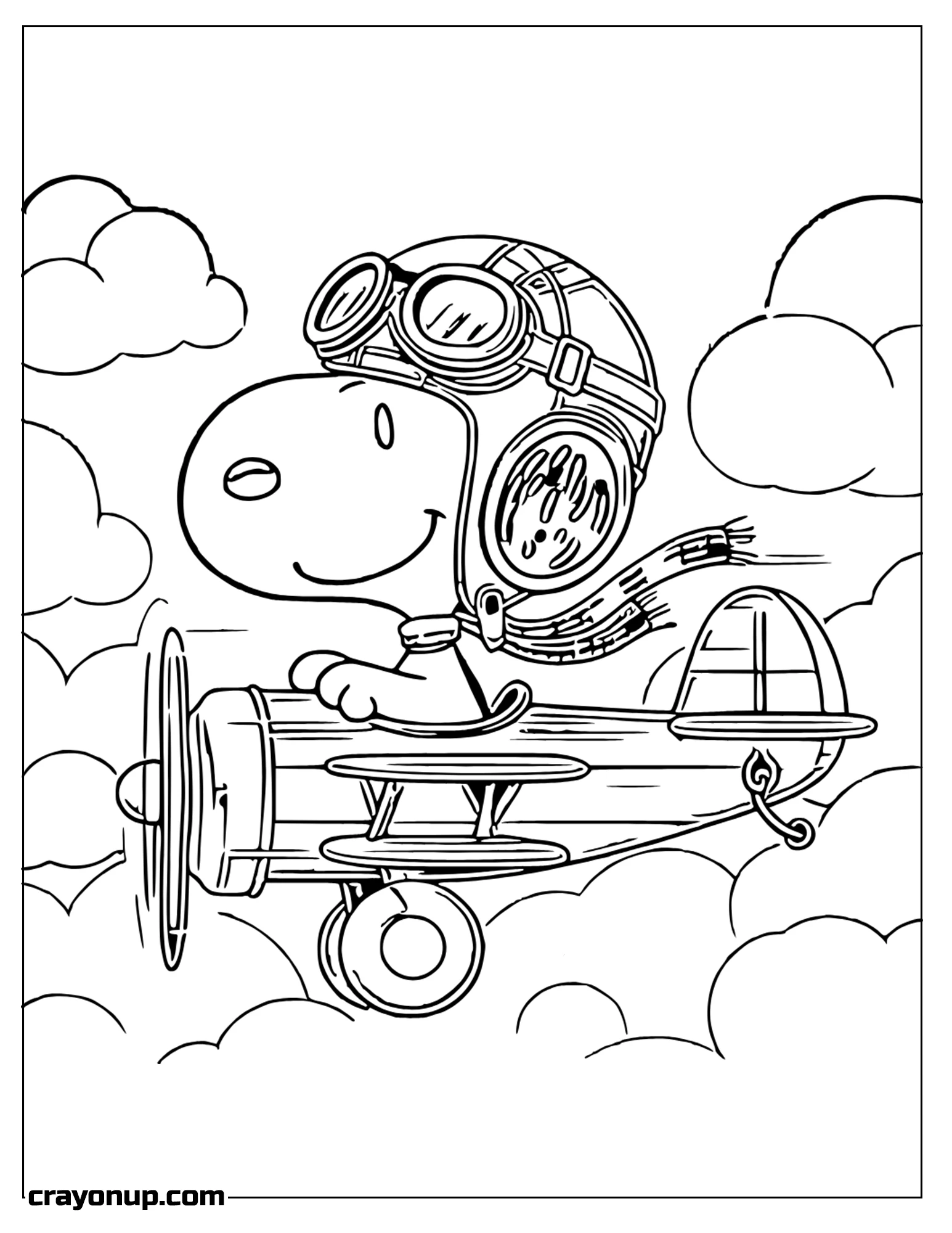Coloring Page of snoopy in the Sky Coloring Sheet
