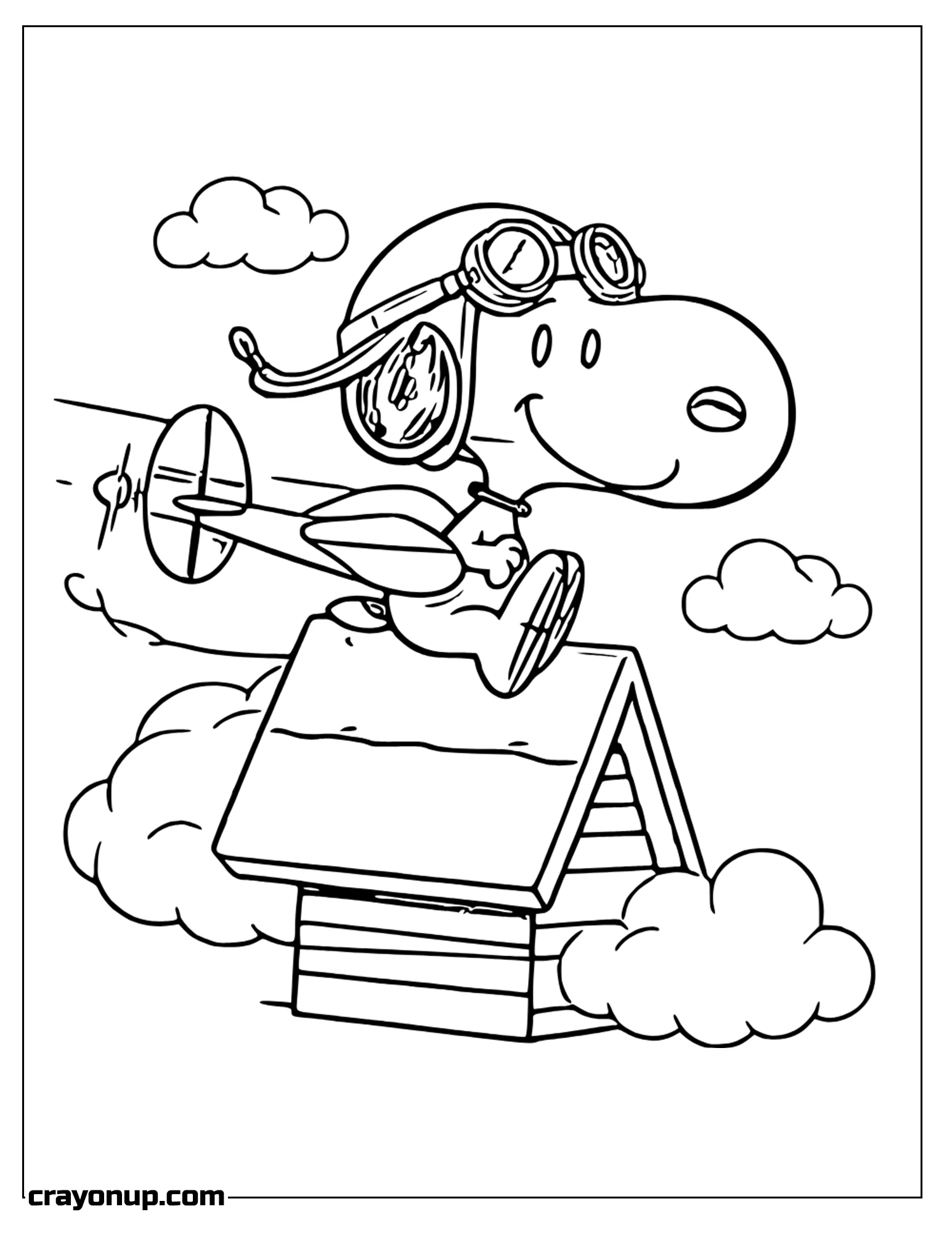 Coloring Page of snoopy On Top of The House Coloring Page