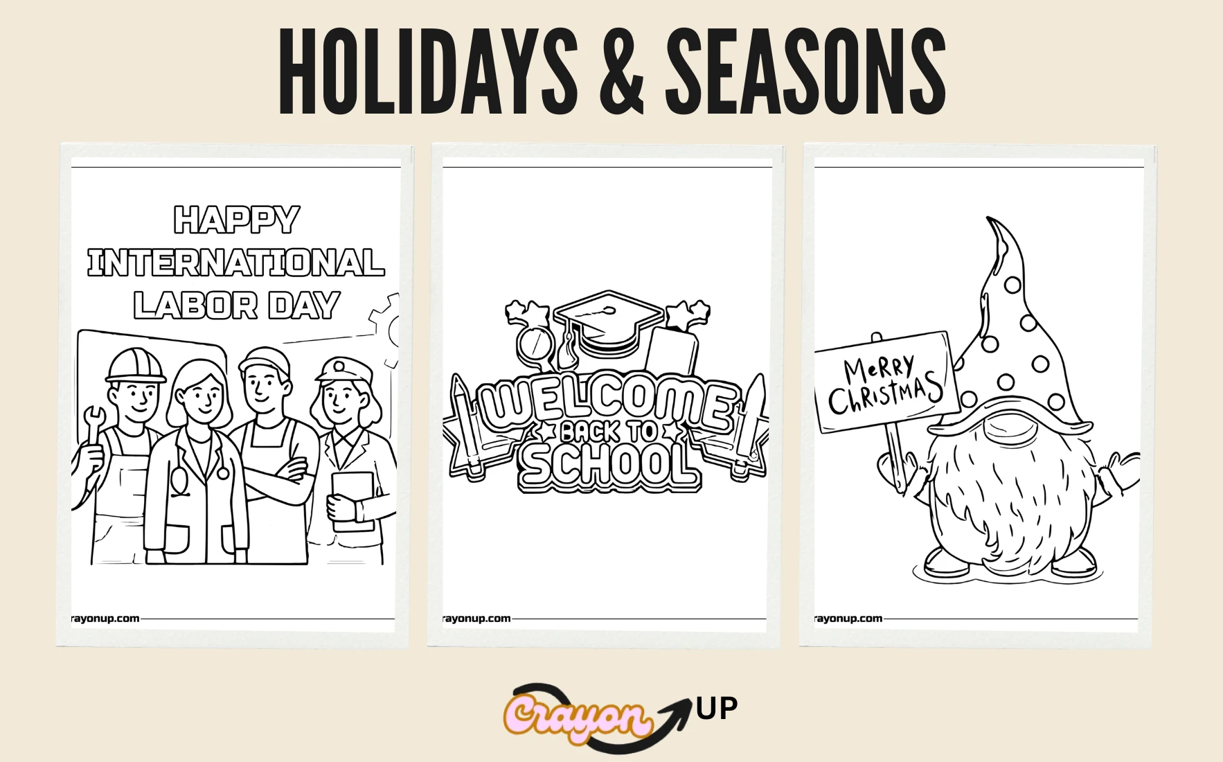 the Holidays & Seasons Coloring Pages Featured Image