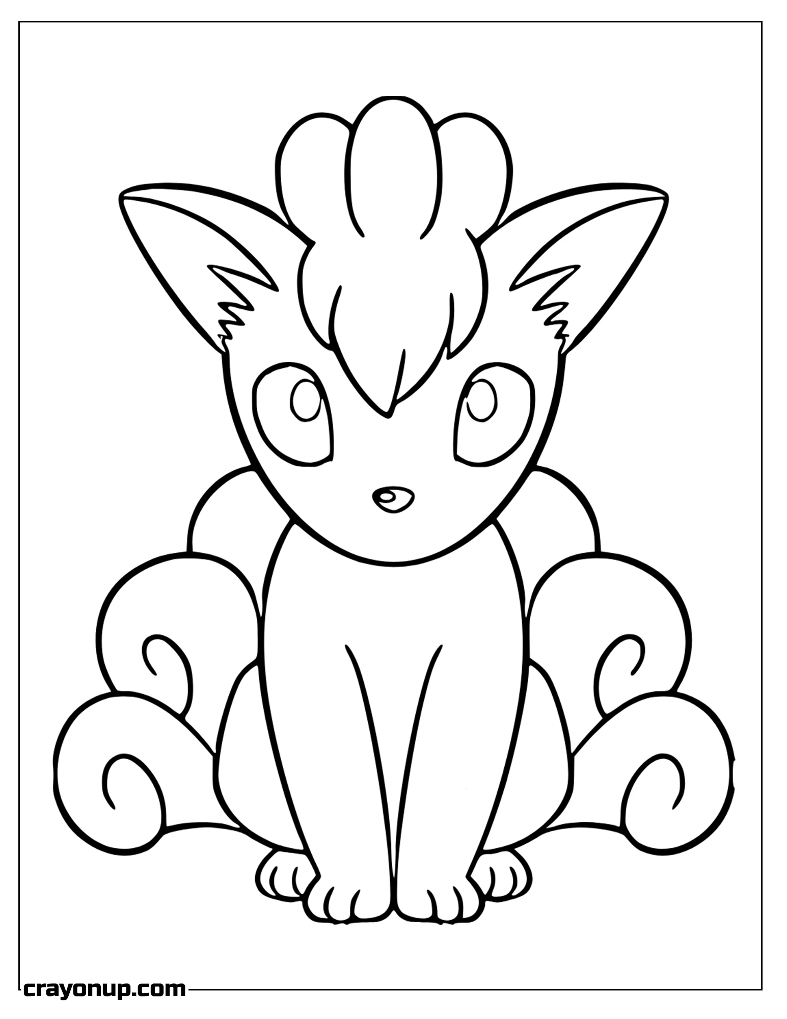 Coloring Page of Vulpix Cute Coloring Sheet to Print