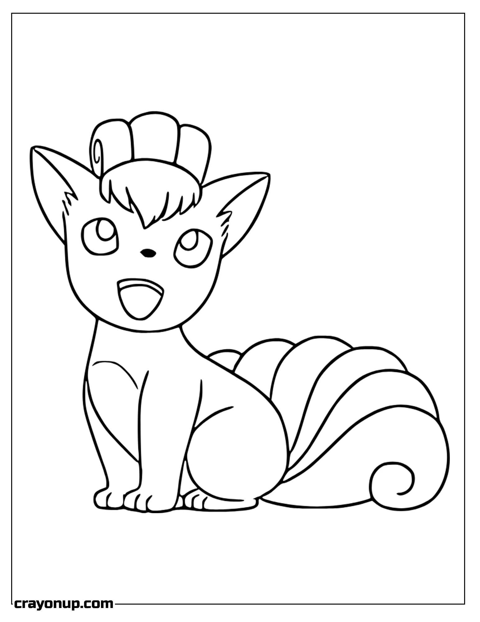 Coloring Page of Vulpix Kawaii Coloring Page to Print