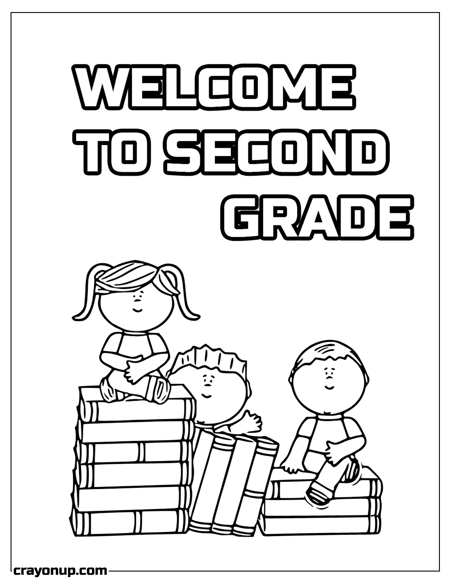 omyy Coloring Page of Welcome to Second Grade Coloring Sheet